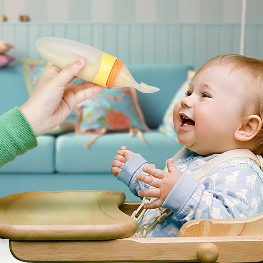 Biberon-chargeur cuillère silicone | BabySpoon-Bottle™